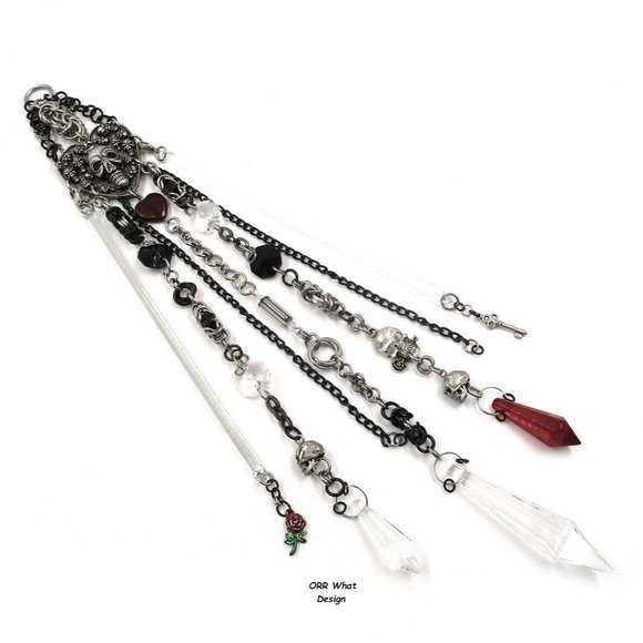 Skull Suncatcher Decor Crystals Chimes Valentine Link Heart Rose bUniqueChains - Picture 1 of 8